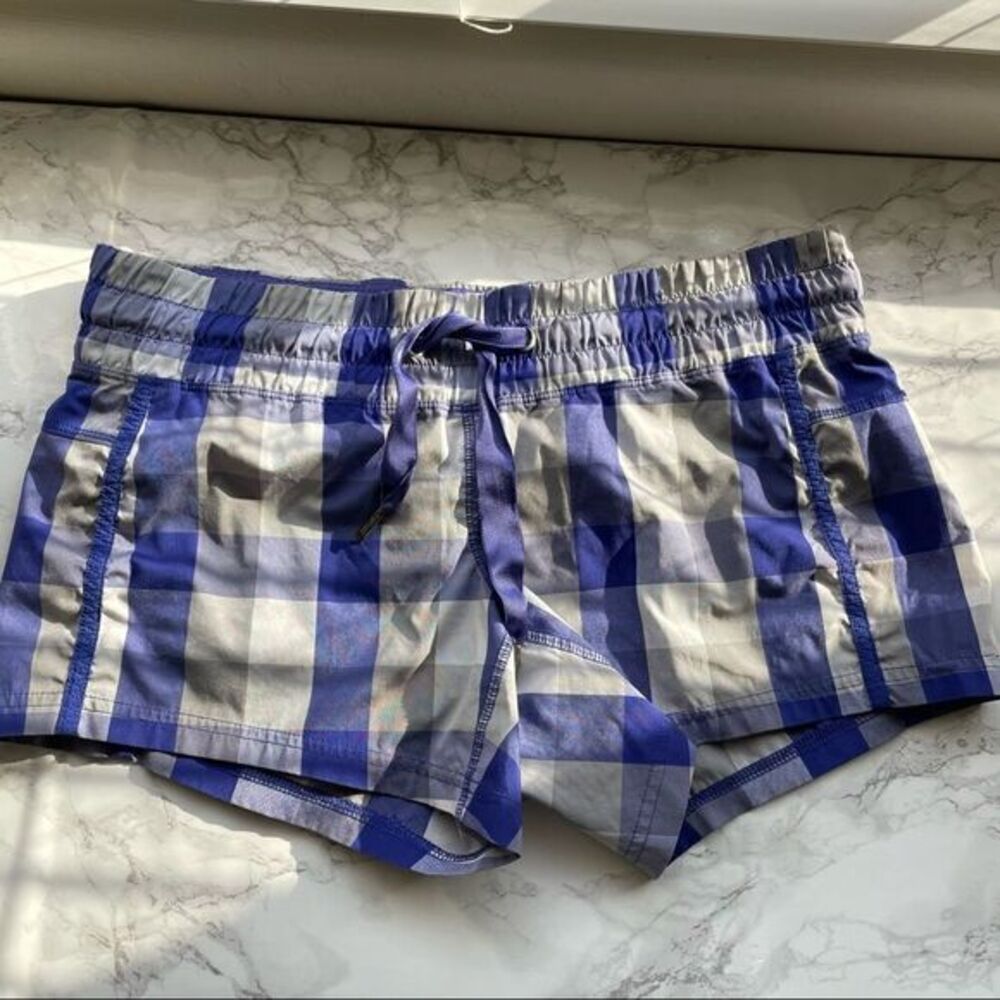 Lululemon Purple Plaid Running Shorts Vintage